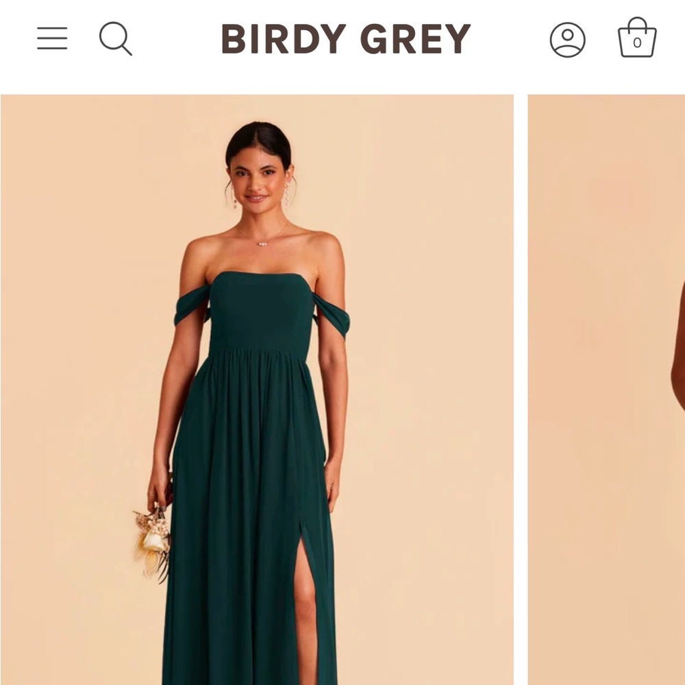 Birdy Grey “August” emerald chiffon dress